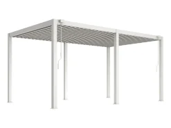 Pérgola bioclimática autoportante com lâminas orientáveis - 15 m² - branco - AMALFI
