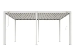 Pérgola bioclimática autoportante com lâminas orientáveis - 15 m² - branco - AMALFI