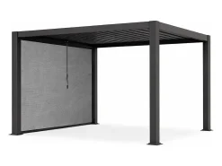 Pérgola bioclimática autoportante alumínio 12m² cortina retrátil - Antracite - ALMAFI