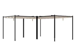 Pérgola de aço com teto retrátil - 15,9 m² - preto - MAZARA