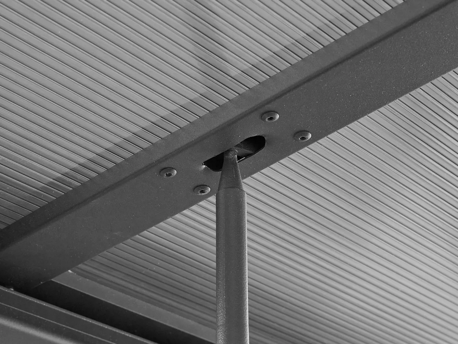 Pérgola de encosto com teto deslizante - 27 m² - antracite - IZEDA