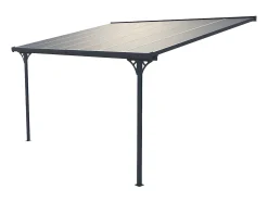 Pérgola de parede em alumínio 13,2 m² antracite ALVARO - Dim. C436 x L305 x A240/285 cm