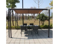 Pérgola Deslizante Extensível e Garagem 9m² a 16m² Cinza e Bege ICARIA