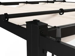 Pérgola em aço com telhado retrátil - com treliça - 10,6 m² - preto - MAZARA