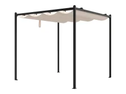 Pérgola em aço com teto retrátil - 5,3 m² - preto - MAZARA