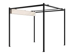 Pérgola em aço com teto retrátil - 5,3 m² - preto - MAZARA