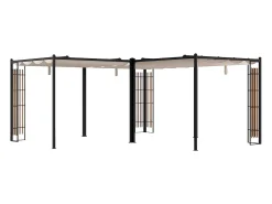 Pérgola em aço com teto retrátil - com treliça - 15,9 m² - preto - MAZARA