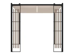 Pérgola em aço com teto retrátil - com treliça - 5,3 m² - preto - MAZARA