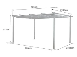Pérgola livre 3 × 4m CASSIS bege - estrutura de alumínio