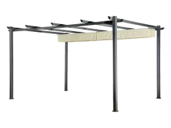 Pérgola livre 3 × 4m CASSIS bege - estrutura de alumínio