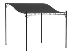 Pérgola mural com 16 furos de drenagem e lona de poliéster de alta densidade 180 g/m² - 248x298x200/250Hcm