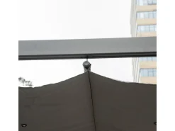 Pérgola retrátil 3 x 3 x 2.23 m - estrutura de alumínio - lona de poliéster de alta densidade - Cinza