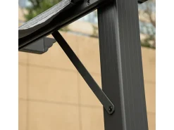 Pérgola retrátil 3 x 3 x 2.23 m - estrutura de alumínio - lona de poliéster de alta densidade - Cinza