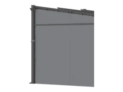 Pérgola retrátil em metal 2.97L x 2.95B x 1,95-2.3H m, com 4 cortinas, Cinza