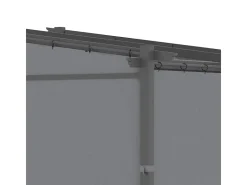 Pérgola retrátil em metal 2.97L x 2.95B x 1,95-2.3H m, com 4 cortinas, Cinza