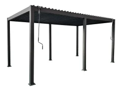Pérgula bioclimática alumínio 15m² cortina retrátil L300 cm - Antracite - ALMAFI