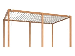 Pérgula bioclimática autoportante com lâminas orientáveis - 15 m² - natural escuro, AMALFI