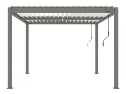 Pérgula bioclimática com LED "Windsor" em alumínio 3 x 4 - Taupe