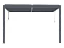 Pérgula bioclimática inclinada com LED "Windsor" - 3 x 4 m - Antracite