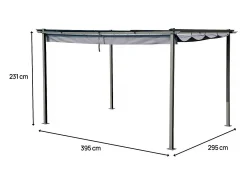 Pérgula com teto retrátil - 3 x 4 m - Antracite