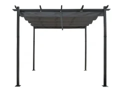 Pérgula de alumínio com teto retrátil - 3 x 3 m - Cinzento