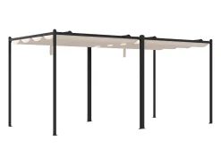 Pérgula em aço com teto retrátil - 10,6 m² - preto - MAZARA