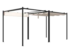 Pérgula em aço com teto retrátil - 10,6 m² - preto - MAZARA