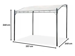 Pérgula metálica inclinada - 3 x 2,5 m - Bege
