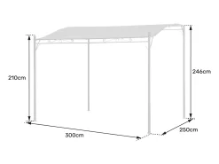 Pérgula montada na parede 3 × 2,5m NICE cinzento