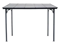 Pérgula toldo adossado "Marvin" - 3 x 3 m - 304 x 298 x 243 cm - Cinza escuro