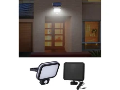 Projetor com painel solar - 62 LEDs com detetor de movimento VINCA - 500 lumens - Preto