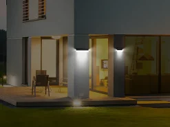 Projetor com painel solar e detetor de movimento DORIA - 250 lumens - Preto