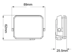 Projetor LED Preto 230V 10W 4000K Tampa Leitosa 950lm 89x62x25,5 mm