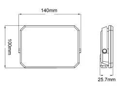 Projetor LED Preto 230V 30W 4000K Tampa Leitosa 3000lm 140x100x25,7 mm