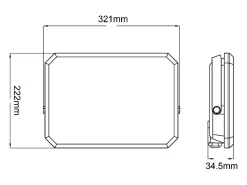 Projetor LED Preto 230V 150W 4000K Tampa Leitosa 15000lm 321x222x34,5 mm