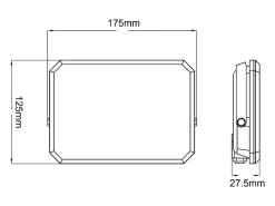 Projetor LED Preto 230V 50W 4000K Tampa Leitosa 5000lm 175x125x27,5 mm