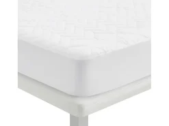 Protetor de colchão acolchoado de algodão antialérgico 135x196 cm branco