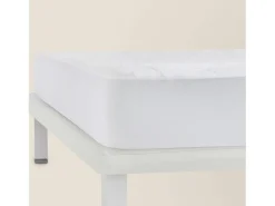 Protetor de colchão acolchoado de algodão antialérgico 135x196 cm branco