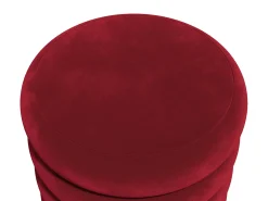 Pufe de veludo cor bordeaux forma arredondada ECAMBI