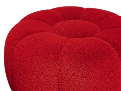 Pufe design flor em tecido bouclé vermelho DELPODA