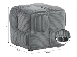 Puff 46x41x46 cm cinza