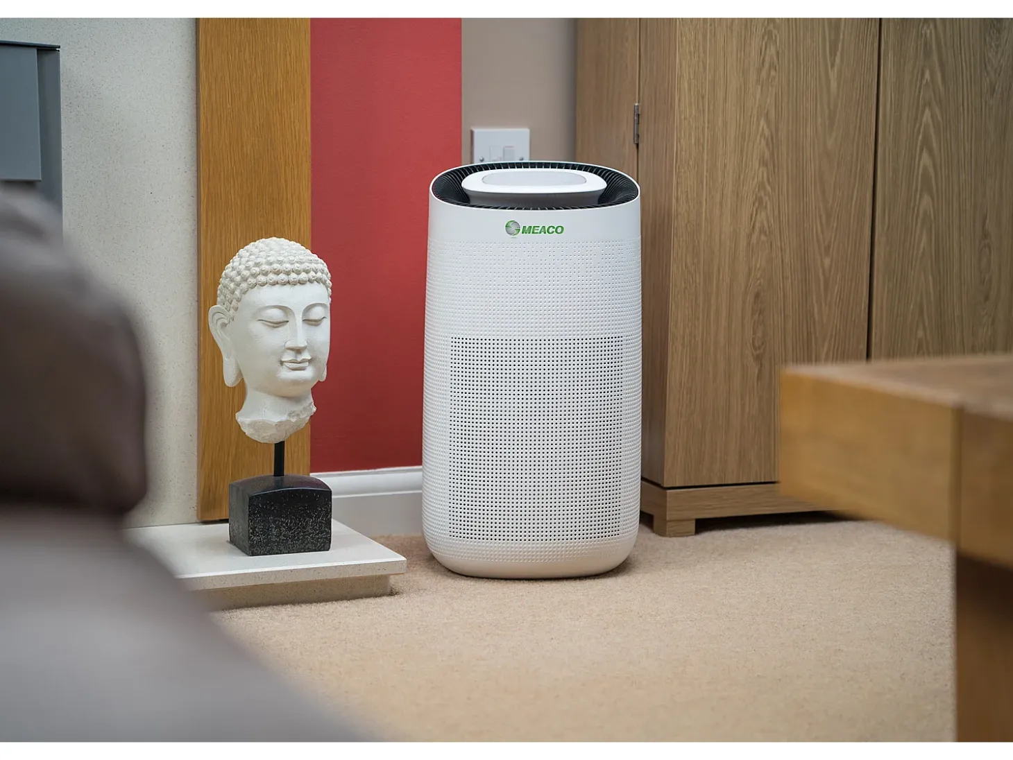 Purificador de ar Wi-Fi MEACO MeacoClean CA-HEPA 76x5, filtro HEPA H13, ultrassilencioso 25 dB, sensor de qualidade do ar, para casa/escritório, cor branca.