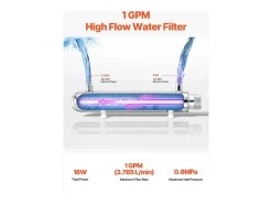 Purificador de Água UV SucceBuy, Filtragem Ultravioleta, Caudal de 3,785 L/min