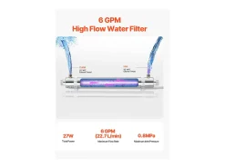Purificador de Água UV SucceBuy, 22,7 L/min Para Água Potável Limpia