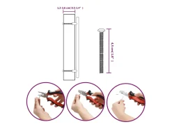 Puxadores para móveis 5 pcs 224 mm aço inoxidável preto