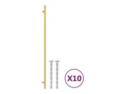 Puxadores para móveis 10 pcs 480 mm aço inoxidável dourado