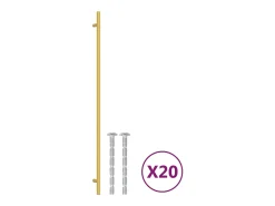 Puxadores para móveis 20 pcs 480 mm aço inoxidável dourado