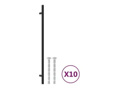 Puxadores para móveis 10 pcs 320 mm aço inoxidável preto