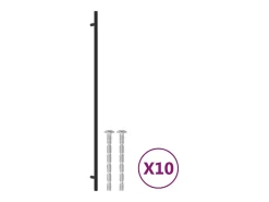 Puxadores para móveis 10 pcs 480 mm aço inoxidável preto