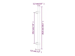 Puxadores para móveis 10 pcs 192 mm aço inoxidável preto